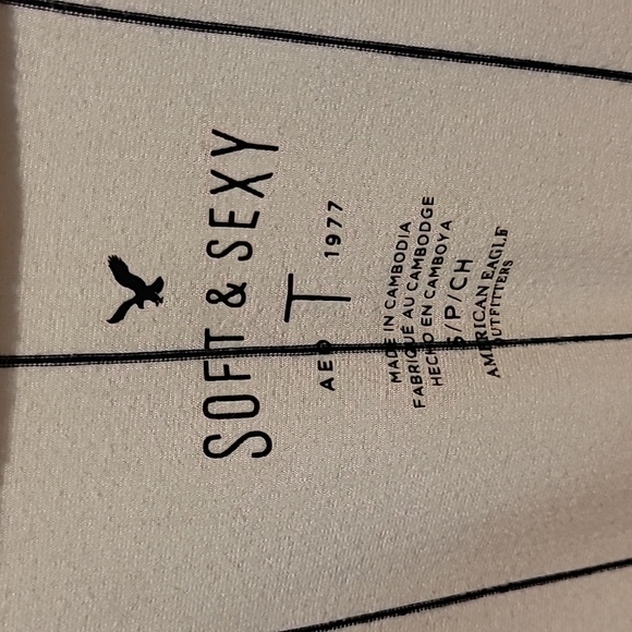 American Eagle Squad Soft & Sexy Baseball Tee Sm - Picture 3 of 3